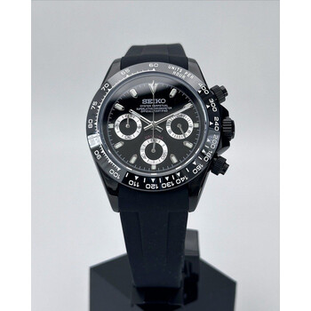 Custom Seiko Mod • Black On Black Daytona Quartz Chronograph • 39.5mm
